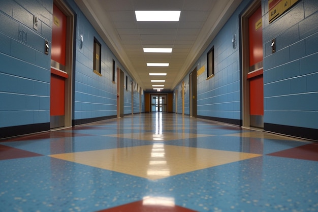 Photo interior of an empty hospital corridor 3d rendering