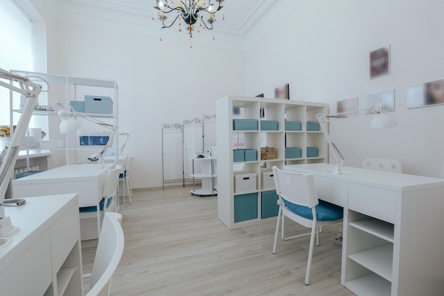 Interior of empty modern nail salon