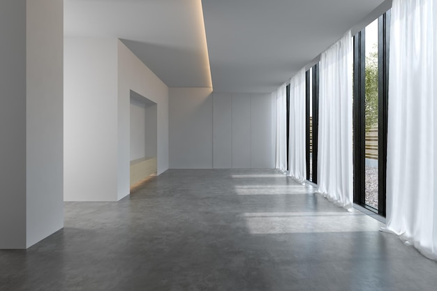 Interior empty room 3 D rendering