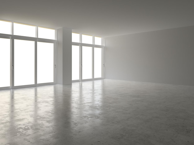 Interior empty room 3D rendering