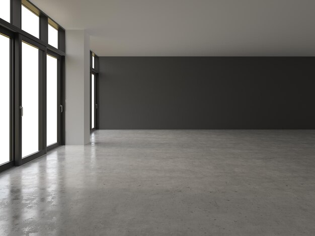 Interior empty room 3D rendering