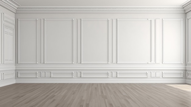 Interior of empty room background in white color 3d render