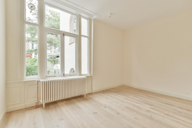 Interior of empty room with windows