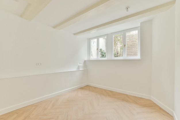 Interior of empty room with windows