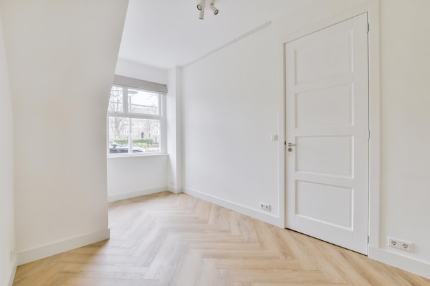 Interior of empty room with windows