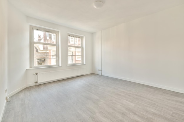 Interior of empty room with windows