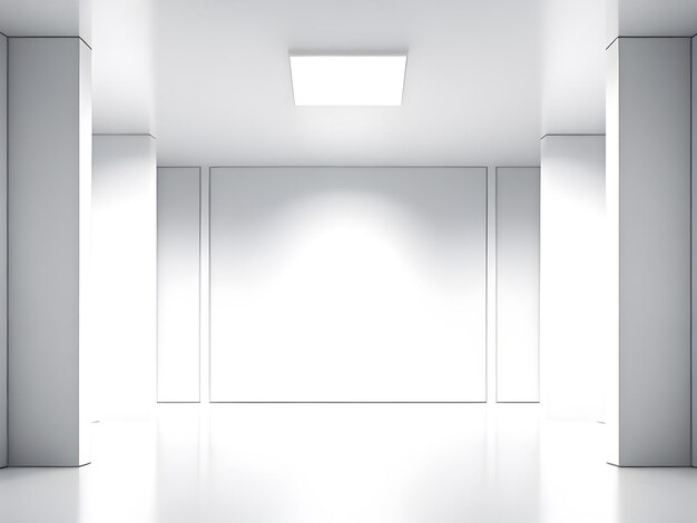 Interior of an empty white studio room Generative AI