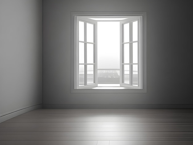 Interior of an empty white studio room Generative AI