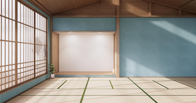 Interior ,EmptyMint room japanese style design.3D rendering