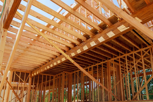 Interior framing of a new house under construction