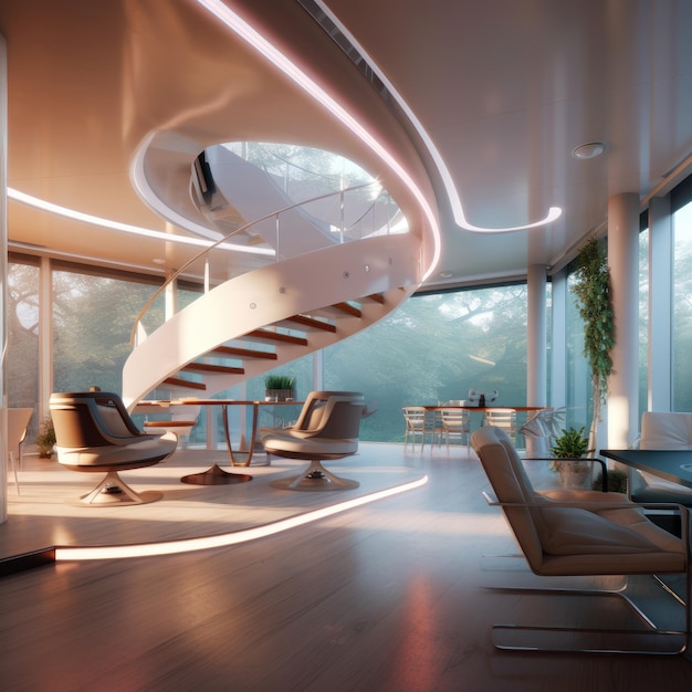 The interior of the future hightech