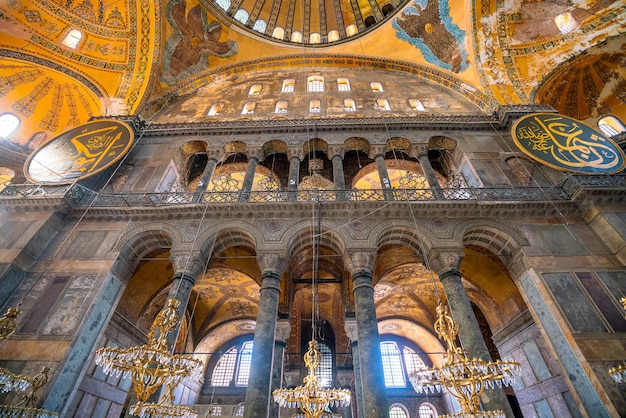 Photo interior of hagia sophia in istanbul turkey