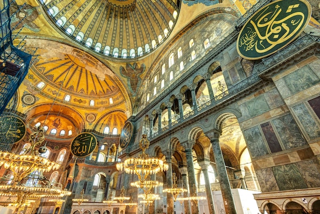 Interior of the Hagia Sophia in Istanbul Turkey