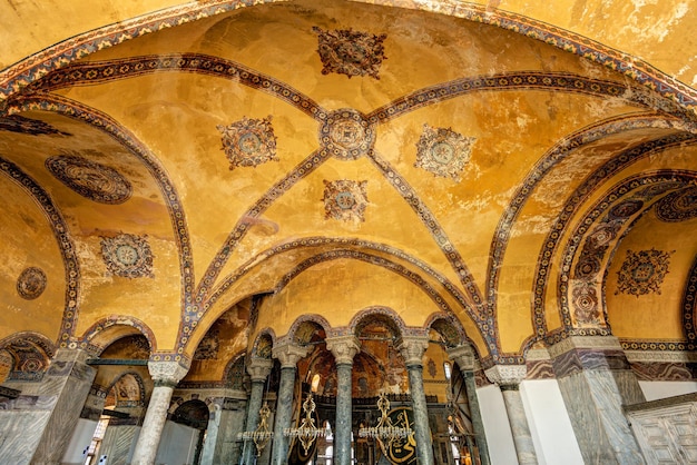 Interior of the Hagia Sophia in Istanbul Turkey