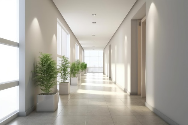 An interior hallway decorated in a Scandinavian style