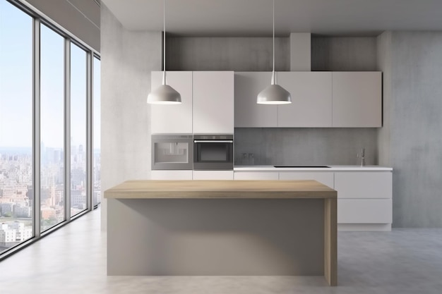 Interior hardwood render style luxury dining home furniture contemporary decor sink nobody Generative AI