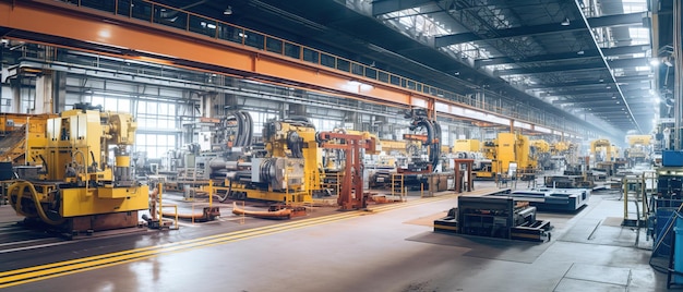 Foto interno di una costruzione di macchinari per l'industria pesante