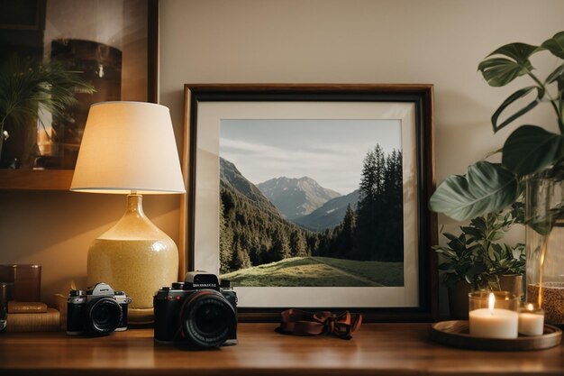 Decorazione interna con cornice fotografica