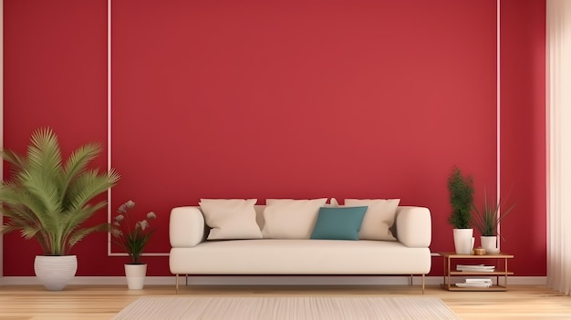 Interior home design Minimalistic living room decoration AI generated