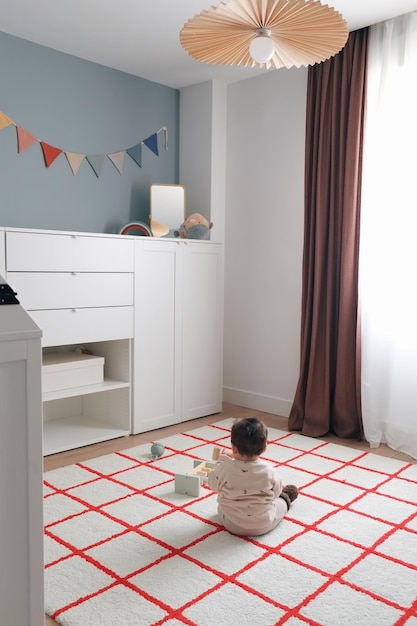 Photo interior of home with baby