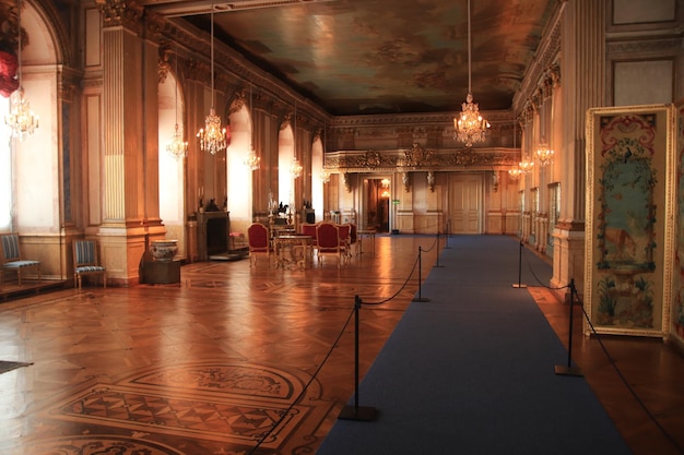 Interior of illuminated building