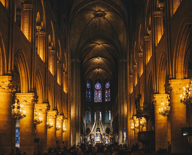 interior of illuminated building