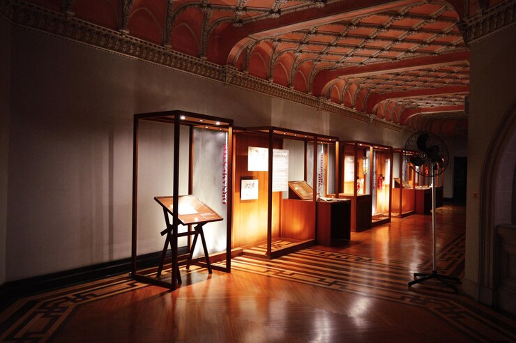 Photo interior of illuminated empty room