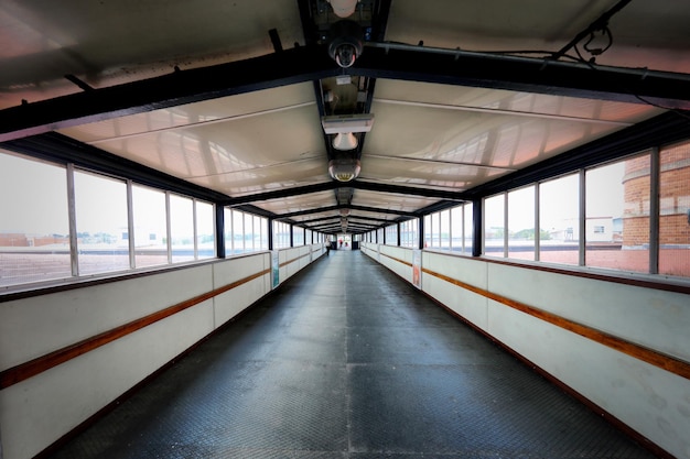 Photo interior of illuminated railroad station