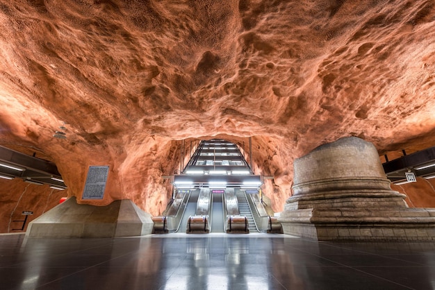 interior of illuminated tunnel