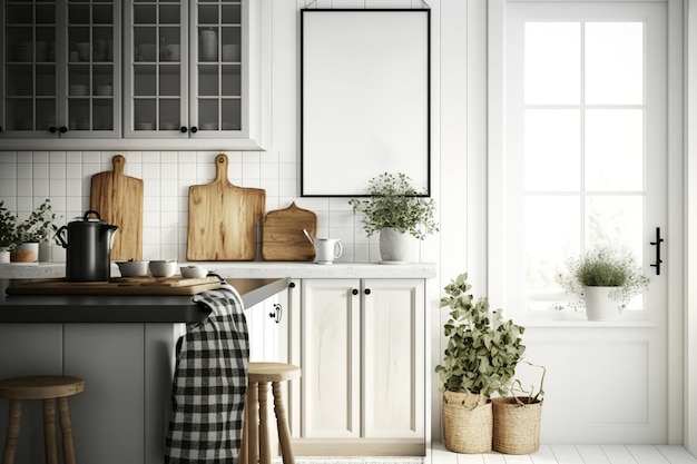 Interior of a kitchen in farmhouse style