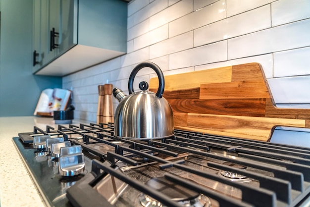 Photo interior of kitchen at home