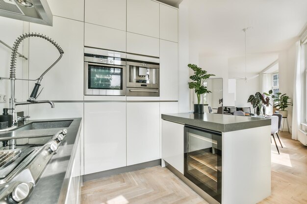 Photo interior of kitchen at home