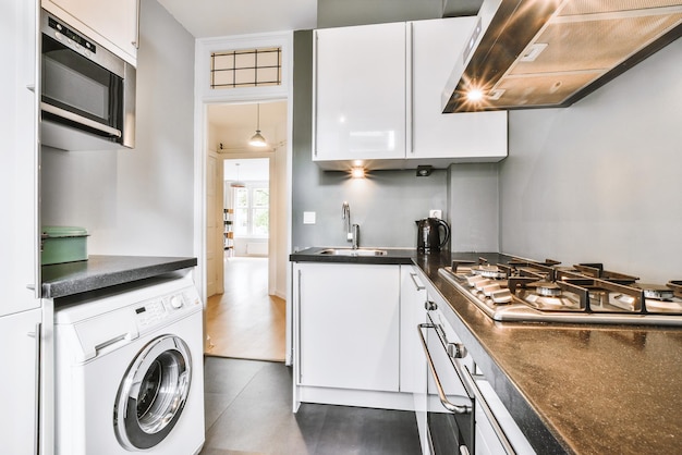 Photo interior of kitchen at home