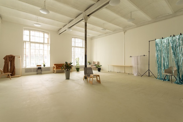 Interior of light and spacious photostudio