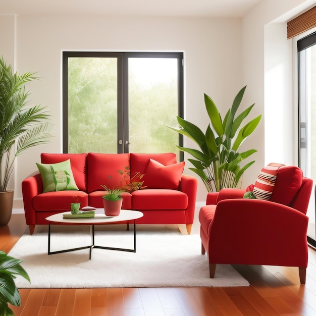 Interior living room design generative AI