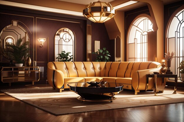 interior of a living room luxurious living room fictional Generative ai