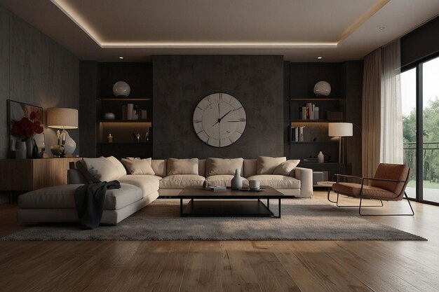 Interior living room rendering