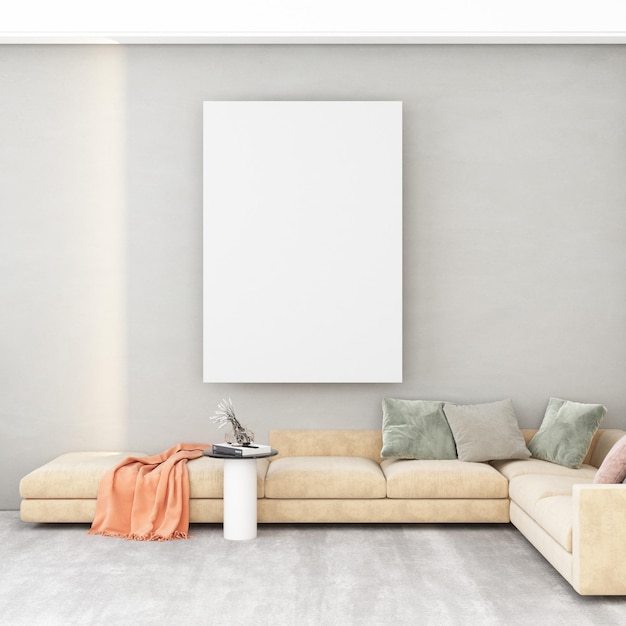 Interior living room wall mockup