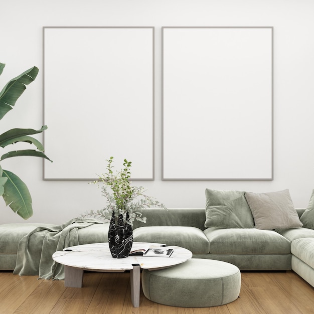 Interior living room wall mockup