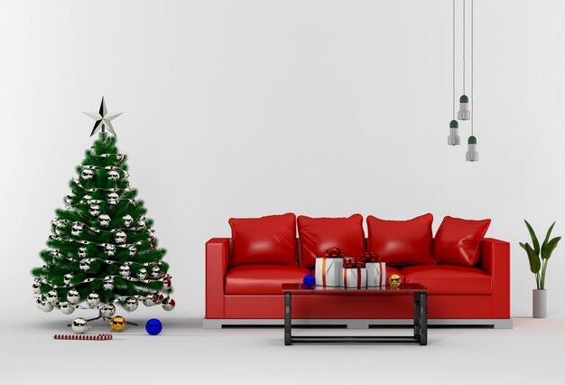 Interior living room with Christmas. 