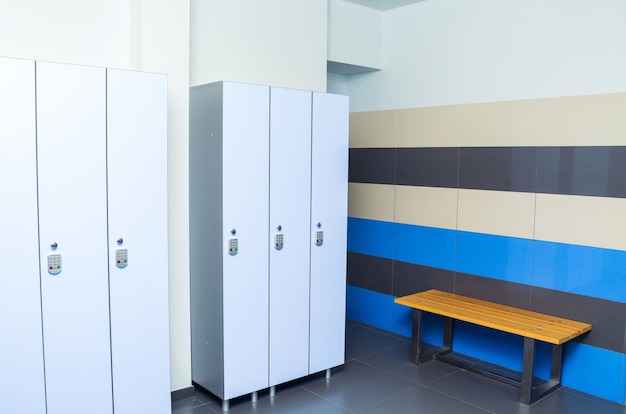 Interior of a locker or changing room of sportive complex