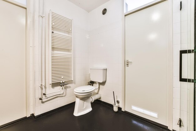 The interior of a lovely bathroom with toilet