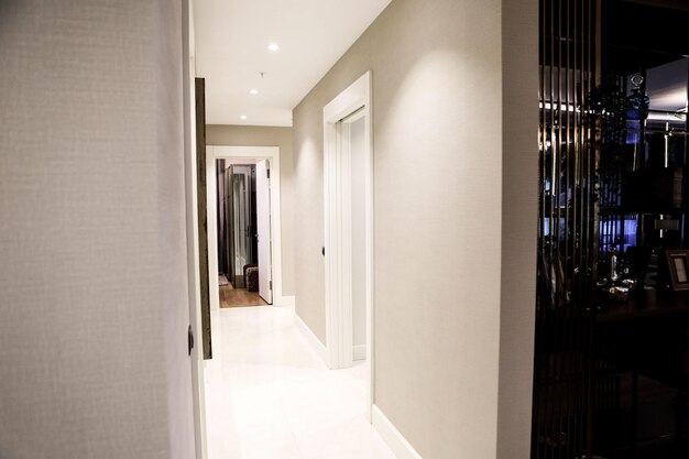 interior of luxury home corridor