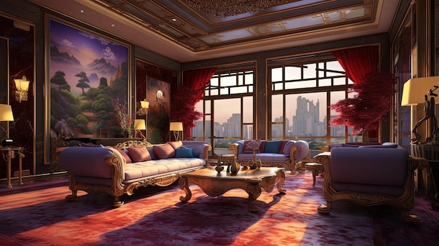 interior of luxury living room on the third floor