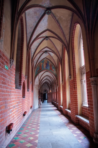 Interno del castello di malbork chiamato anche marienburg, ordine teutonico, pomerania, polonia.