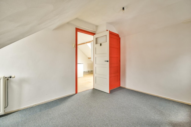 Interior of mansard empty room without windows