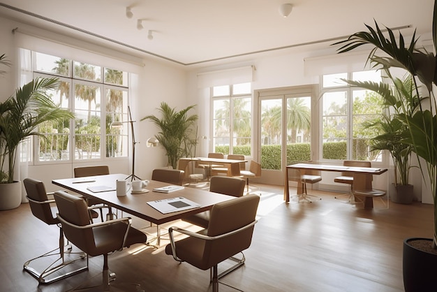 Interior of meeting room in moder office