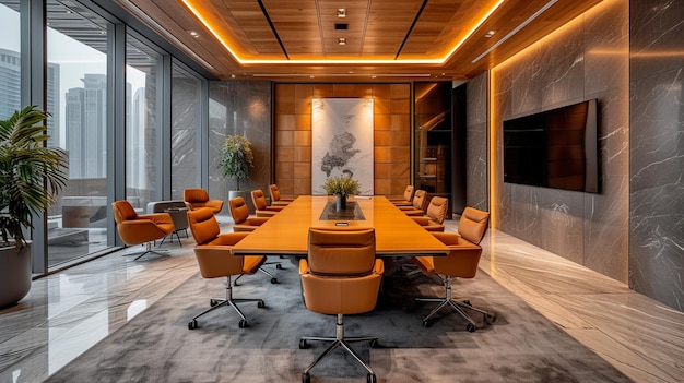 Interior Of Meeting Room In A Strategic Style Background Wallpaper