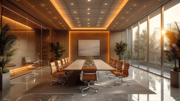 Interior Of Meeting Room In A Strategic Style Background