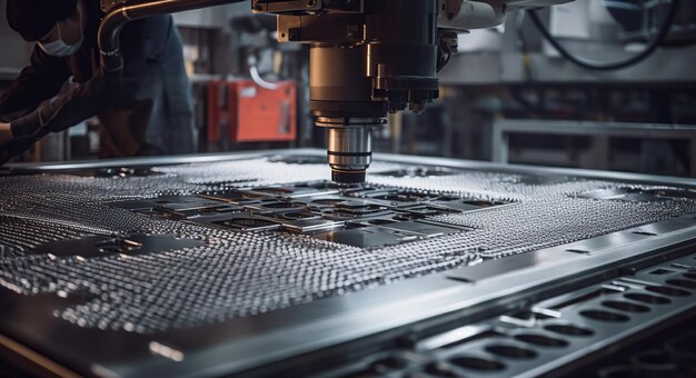 Foto l'interno del laboratorio di lavorazione dei metalli